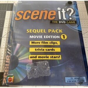 Scene It The DVD Game Sequel Pack Movie Edition Sealed Cards Mattel 2003